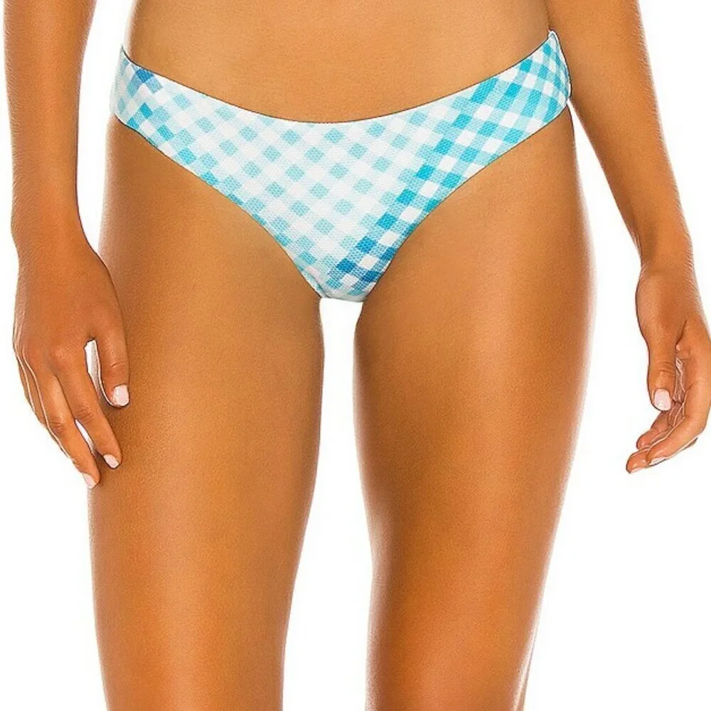 NWT l*space Sandy Full Coverage Hipster Bikini Bottom in Picnic Plaid Sz. S